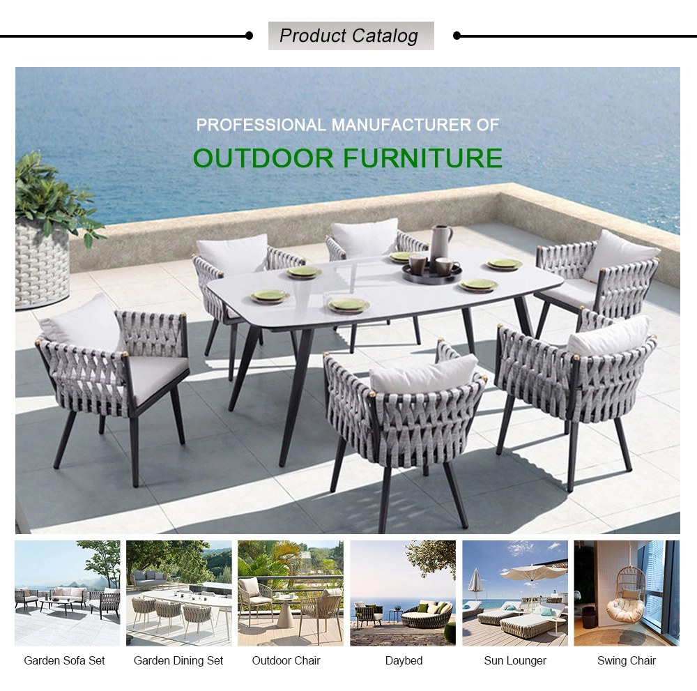 Hotel Restaurant Villa Bar Bistro Patio Rattan Wicker Garden Balcony Rope Garden Patio Outdoor Dining Chair Table Furniture