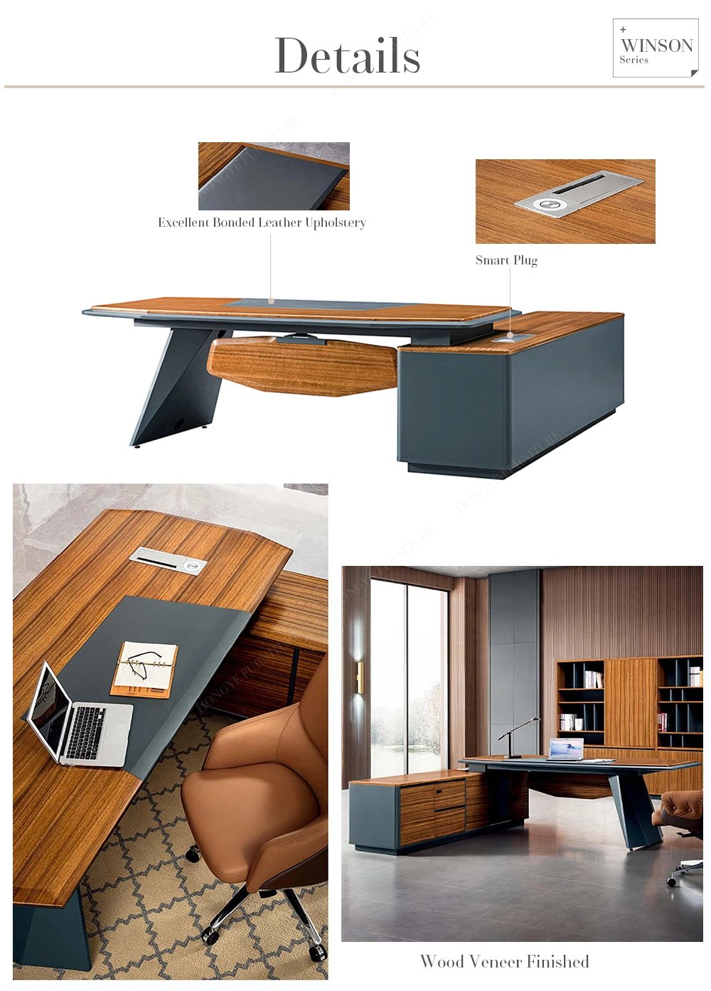 Luxury Modern Wooden Boss CEO Executive Desk Office Furniture